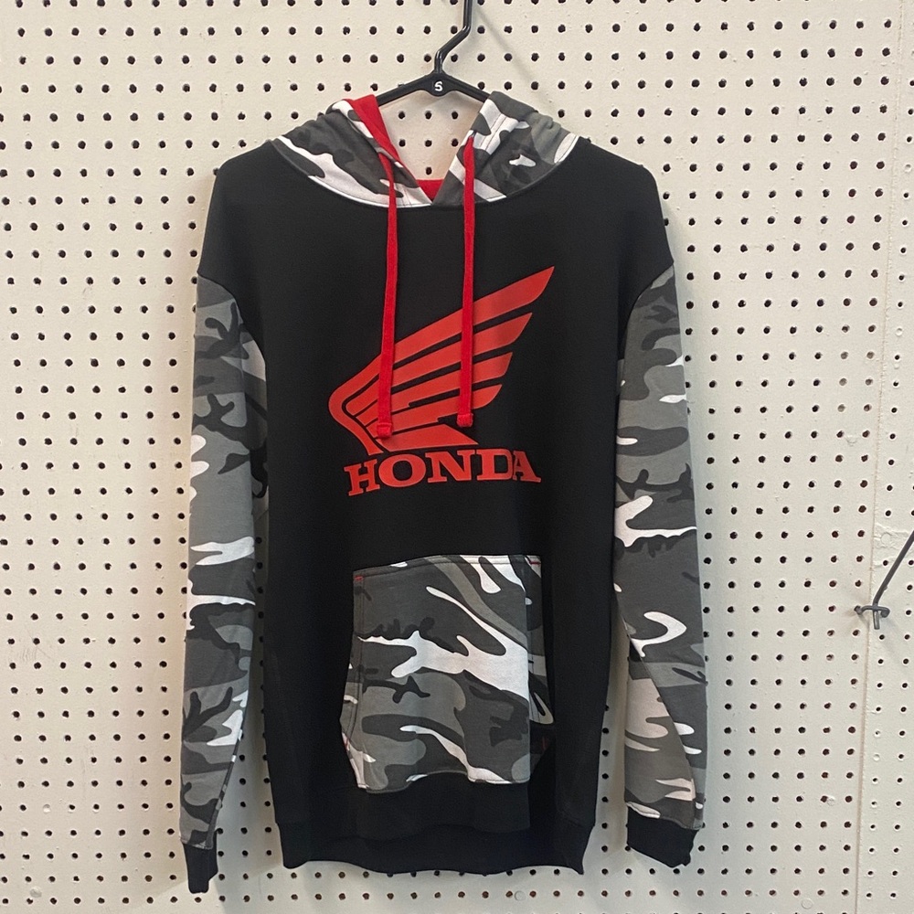 Black & Gray Camo with Red Honda Logo Pullover Sweatshirt